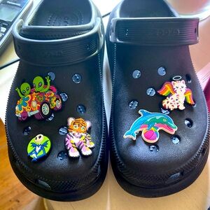 Crocs Classic Crush Platform Clog Women's Size 8 Black